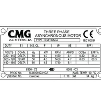 การอ่านแผ่นป้ายมอเตอร์ CMG (Name plate motor)